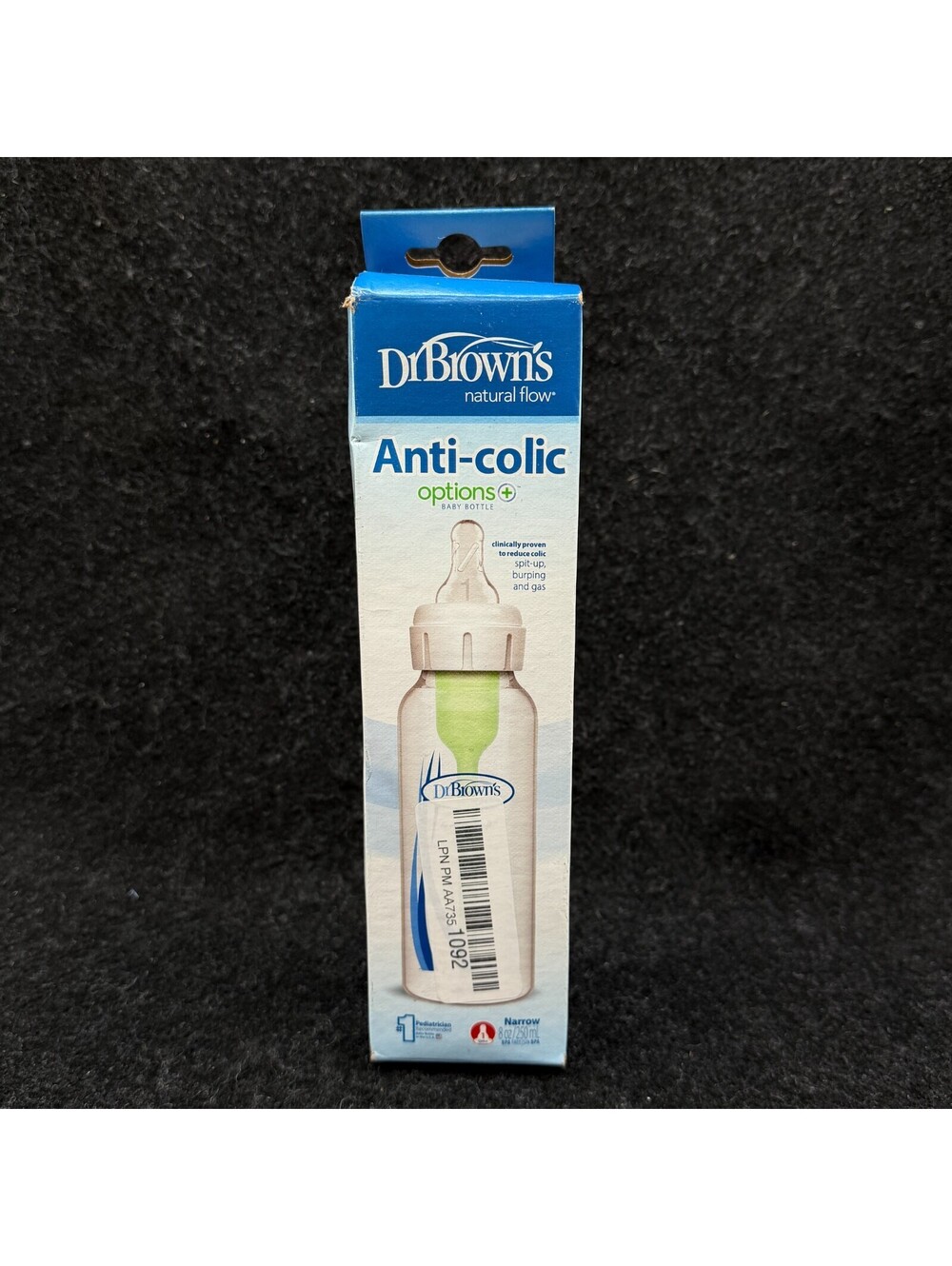 Dr. Brown's Natural Flow Baby Bottle anti-colic narrow 8 oz level 1 nipple